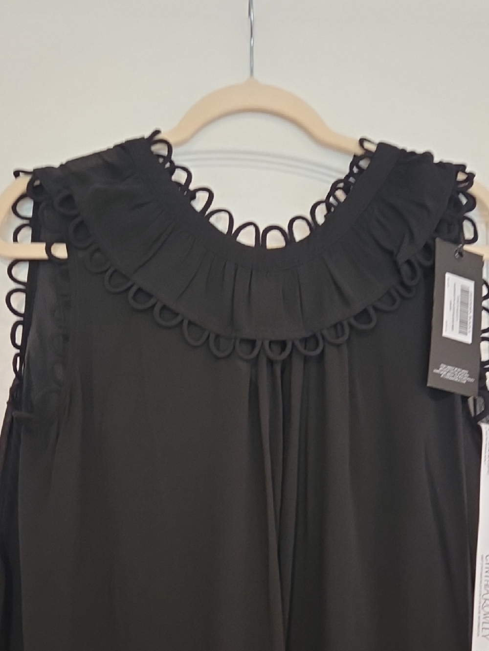 Cynthia Rowley Black Sleeveless Georgette Silk Midi Dress